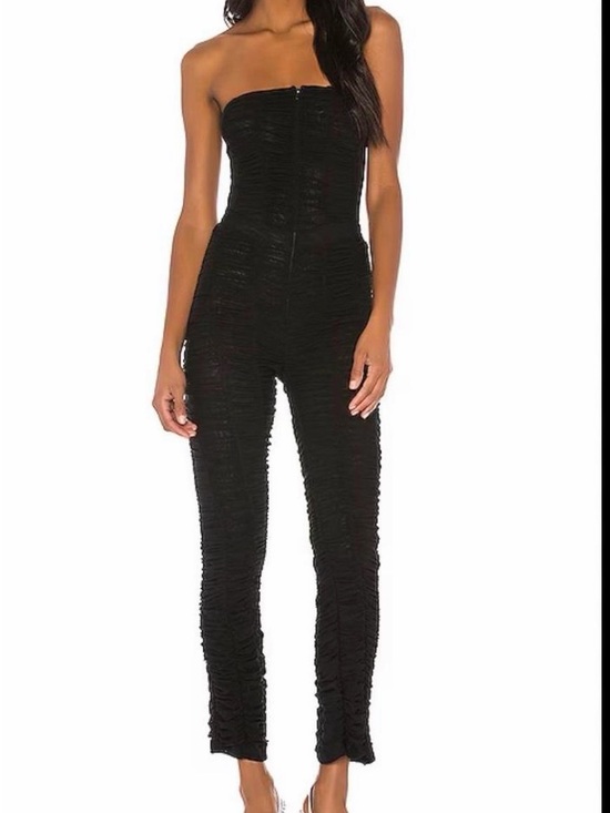 I.AM.GIA Pants - I.AM.GIA Ophelia Strapless Ruched Black Jumpsuit